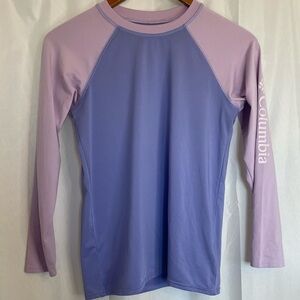 COLUMBIA Girls Two Toned Purple Long Sleeve Omni Shade Shirt Size 10